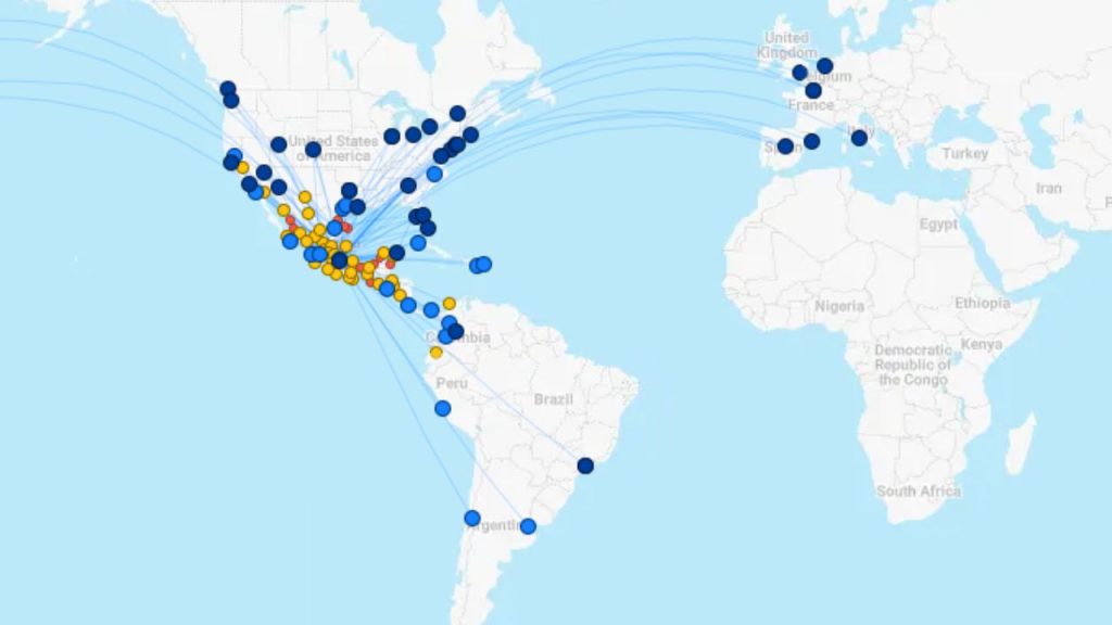 Aeromexico Route Map