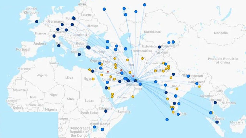 Air Arabia Route Map